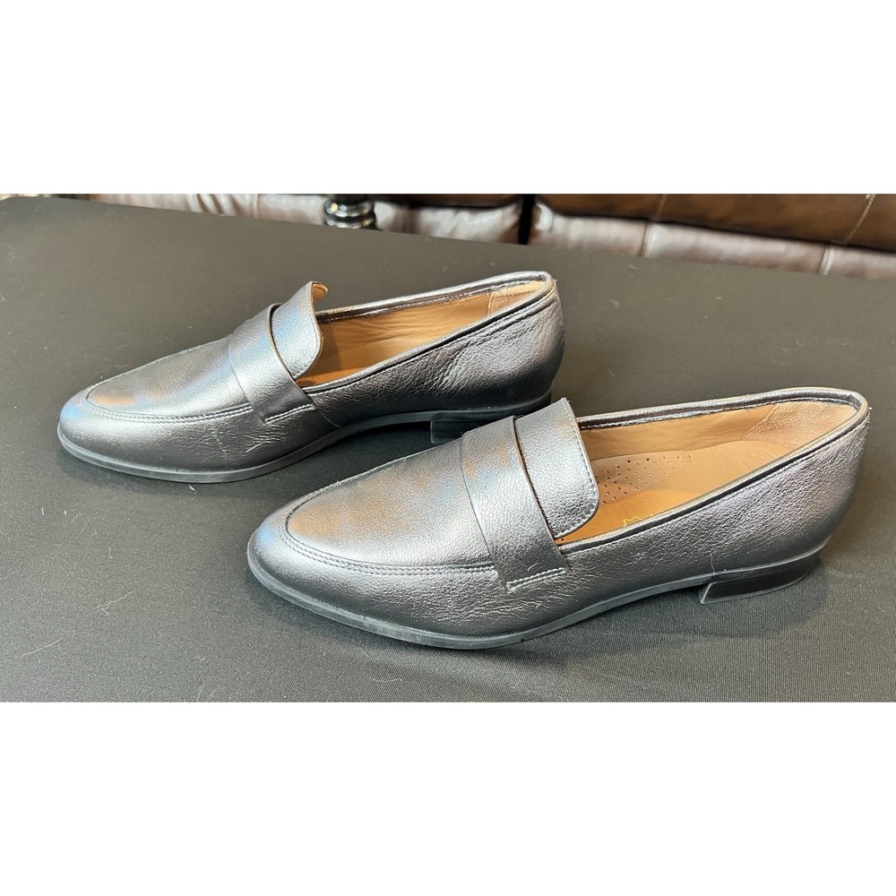 Wirth Men's Penny Loafers Slip On Metallic Gray Shoes Size 41/US Size 7.5/8 NWOT